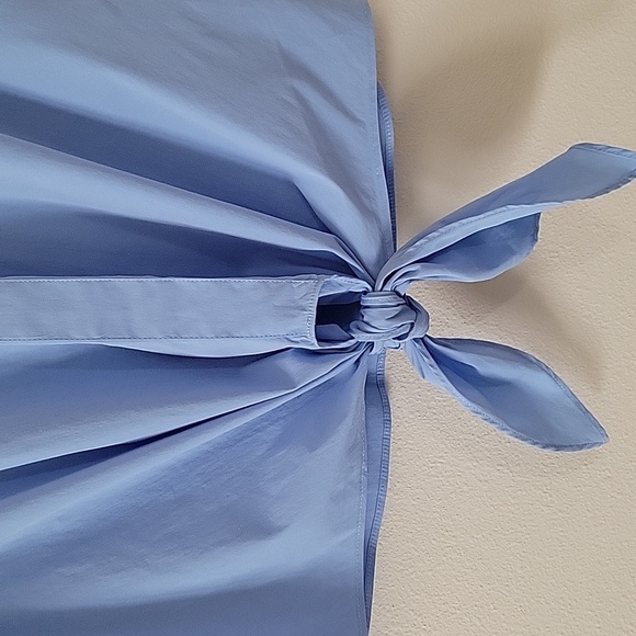 Milly Light Blue Sleeveless Button Down Shirt Tie Back Size 6 - Picture 5 of 9